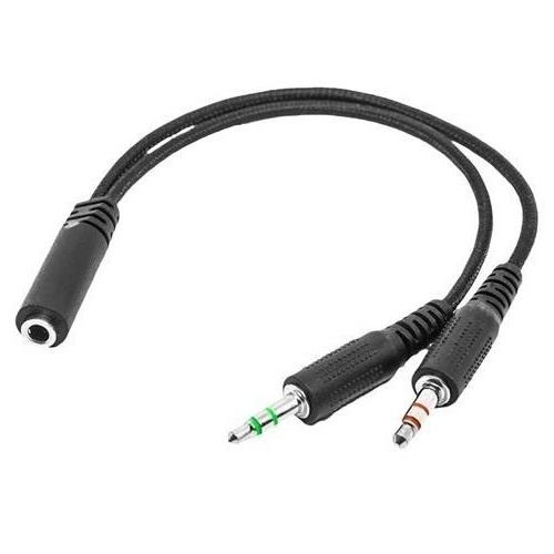 Adaptador de Audio 1 P3 (Femea) x 2 P2 (Macho)